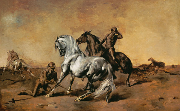 Reiter-Szene in einer Wüste from Eugène Fromentin