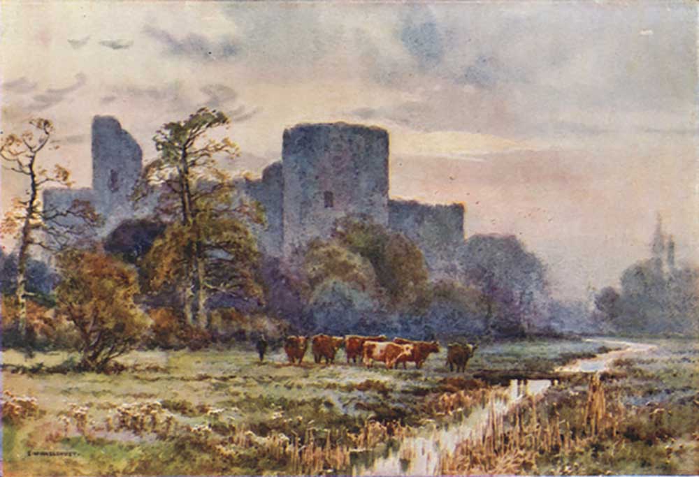 Pevensey Castle von den Meadwos from E.W. Haslehust