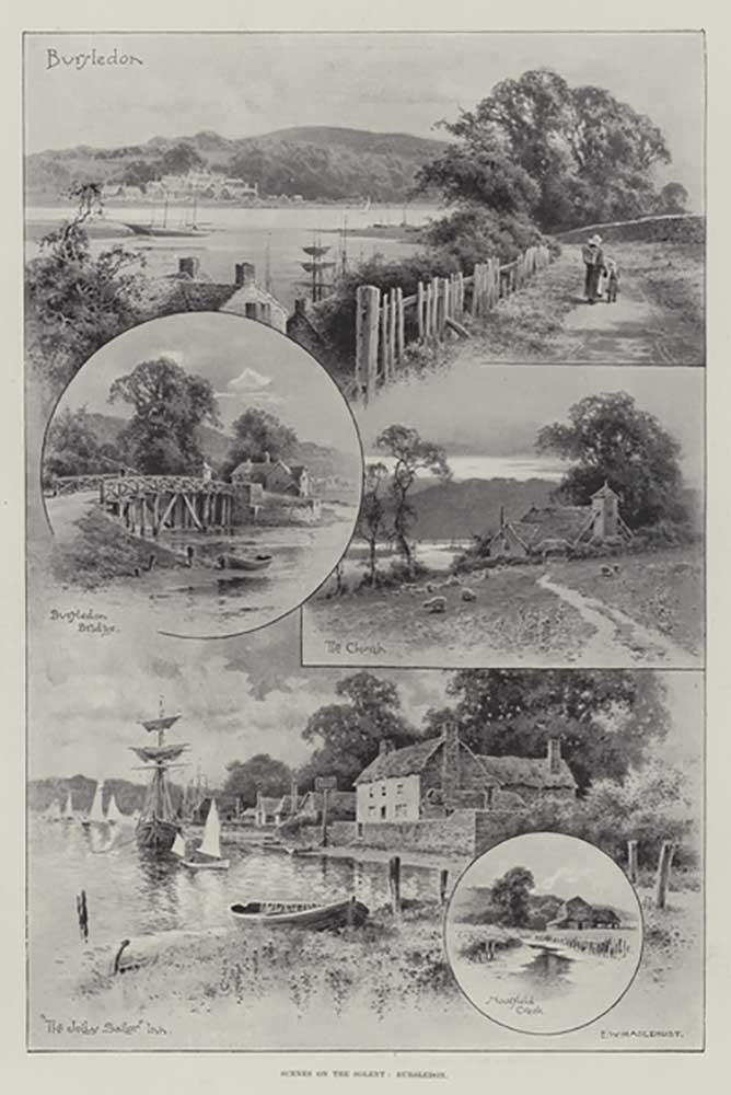 Szenen auf dem Solent, Bursledon from E.W. Haslehust