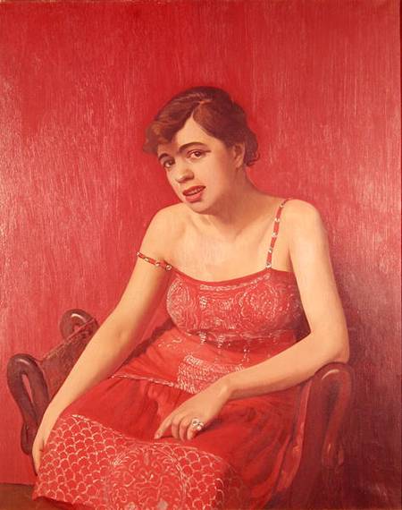 Romanian Woman in a Red Dress from Felix Vallotton