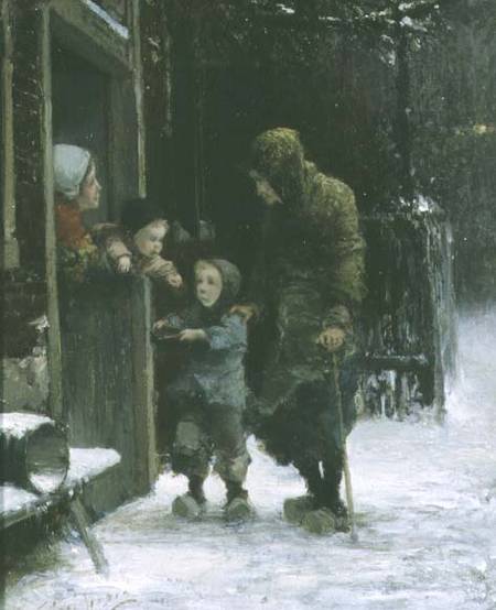 Old Woman and Young Boy Begging from Ferdinand Carl Sierich