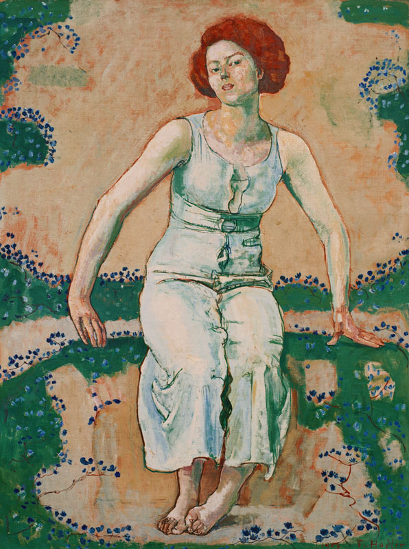 Young woman sitting in garden from Ferdinand Hodler