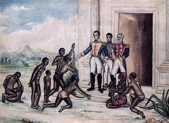 Liberation of Slaves Simon Bolivar (1783-1830) from Fernandez Luis Cancino