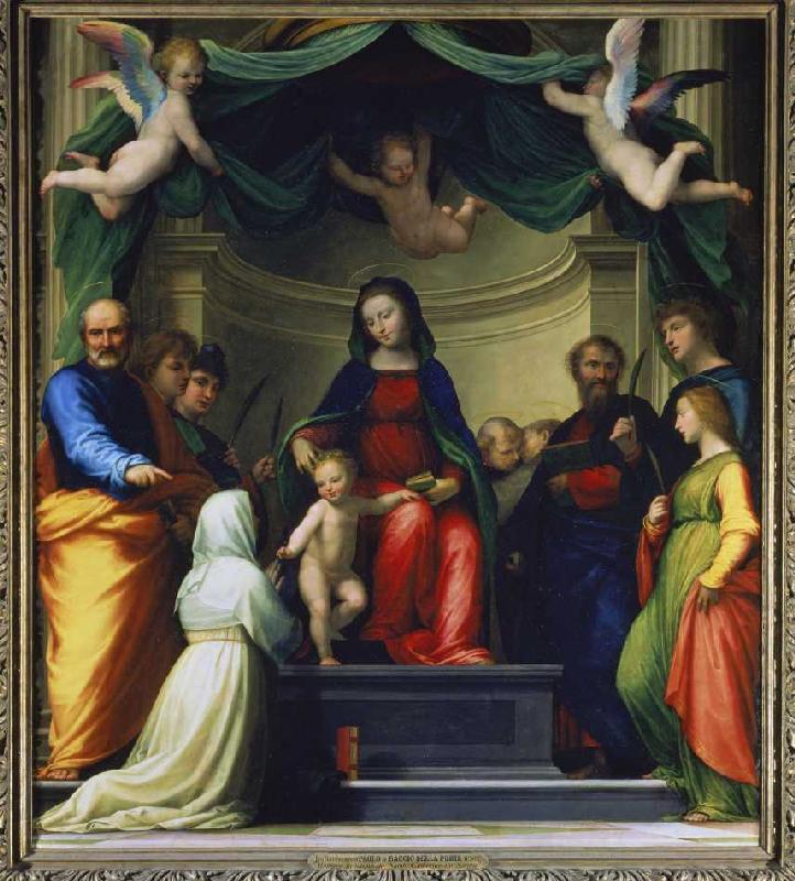 Die mystische Vermählung der H.Katharina von Siena, im Beisein von acht Heiligen from Fra Bartolomeo
