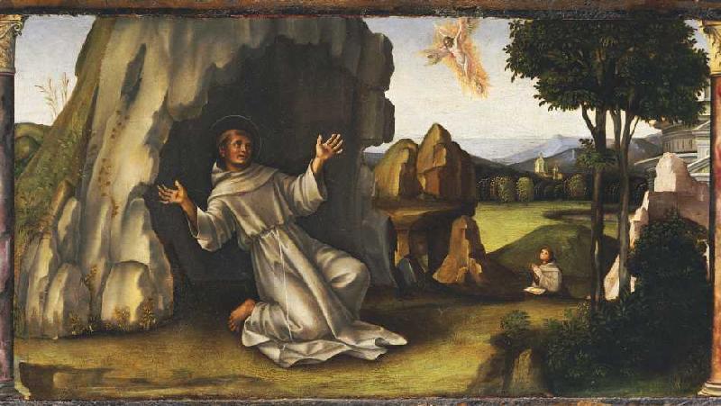 Der hl. Franz von Assisi erhält die Wundmale from Francia, (eigentl. Francesco Raibolini)