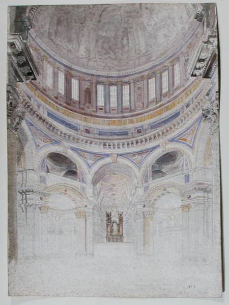 Early study for the proposed decoration of St. Paul's Cathedral from Francis Cranmer Penrose