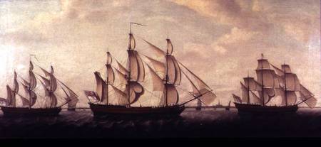 Three Hudson Bay ships in the Thames from Francis Holman