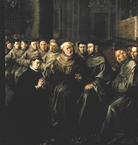 Welcoming St. Bonaventure (1221-74) into the Franciscan Order from Francisco Herrera