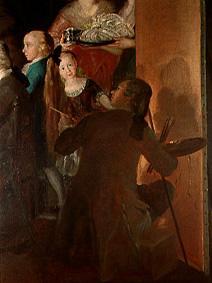 Die Familie des Infanten Don Luis de Borbón (Detail: Der Künstler an der Staffelei) from Francisco José de Goya