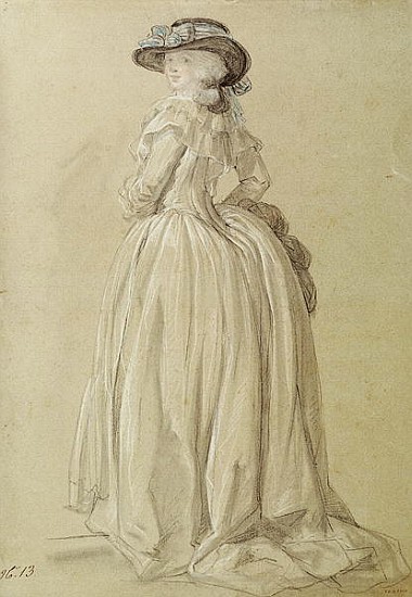 Standing Young Woman from Francois Louis Joseph Watteau