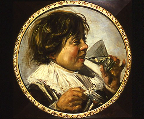 Brustbild eines lachenden Knaben mit einem Weinglas from Frans Hals