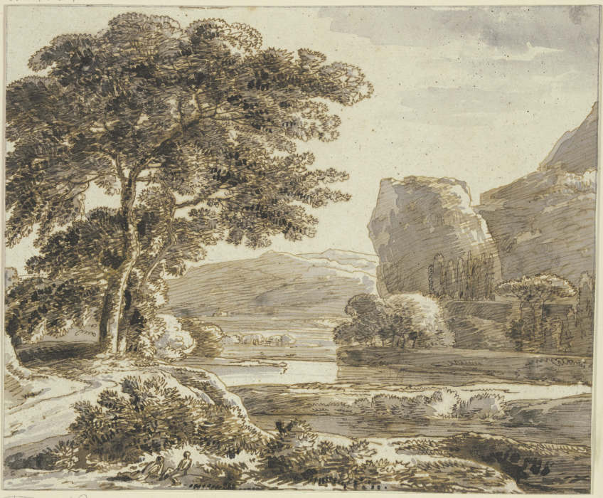Landschaft mit Fels und See from Franz Innocenz Josef Kobell