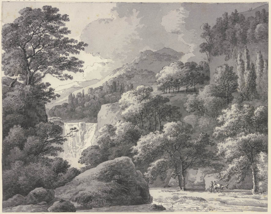 Waldige Gebirgslandschaft mit Wasserfall from Franz Innocenz Josef Kobell