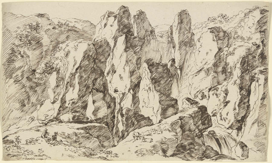Zerklüftete Felswand from Franz Innocenz Josef Kobell