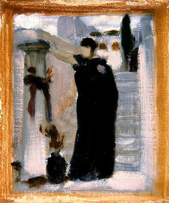 Sketch for 'Electra at the Tomb of Agamemnon', c.1869 (oil on canvas) (see 110468) from Frederic Leighton