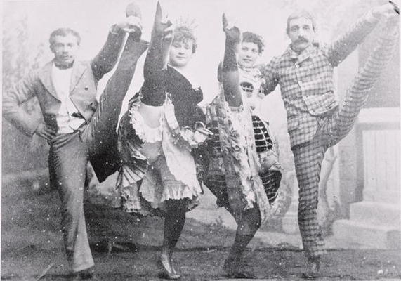 Dancing the Can-Can, late 19th century (b/w photo) from French Photographer, (19th century)