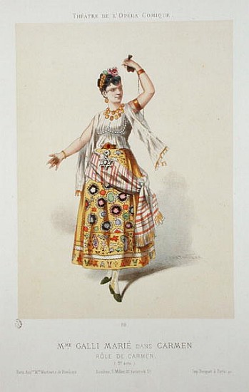 Galli Marie in the role of Carmen in ''Carmen'' Georges Bizet (1840-75) from French School