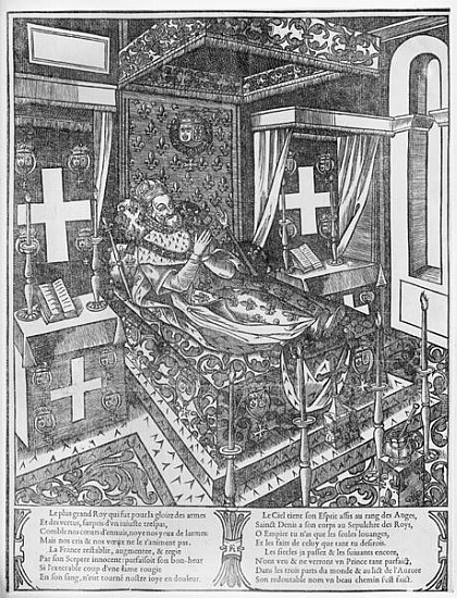 Henri IV (1553-1610) on his deathbed from French School