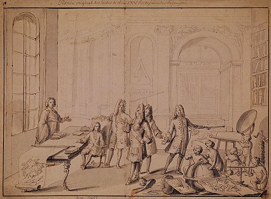 Study for a Lesson being give to the Young Louis XV (1710-74)(see also 162667) from French School