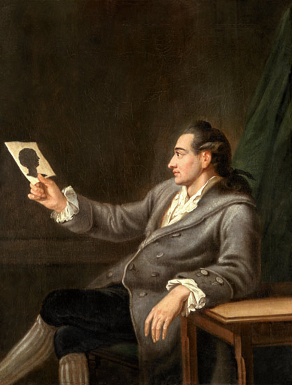 Der junge Johann Wolfgang Goethe mit einem Scherenschnitt from Georg Melchior Kraus