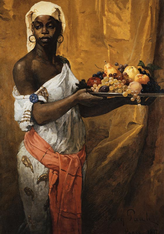 Eine schwarze Dienerin, eine Obstschale haltend from Georg Pauli