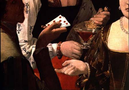 The Cheat with the Ace of Diamonds, detail of the players from Georges de La Tour