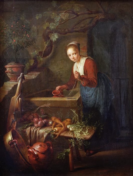 Gerard Dou / Kitchen Maid by the well from Gerard Dou