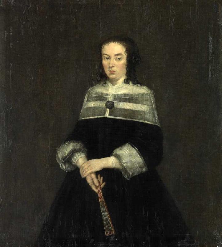 Dame mit Fächer. from Gerard ter Borch or Terborch