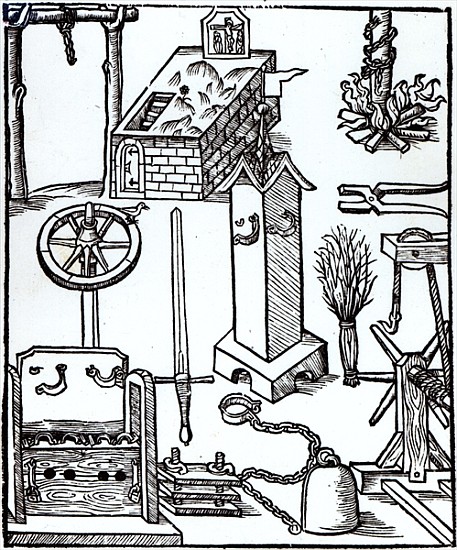 Instruments of Execution, Punishment and Torture, illustration from the Bamberger Halsgericht from German School