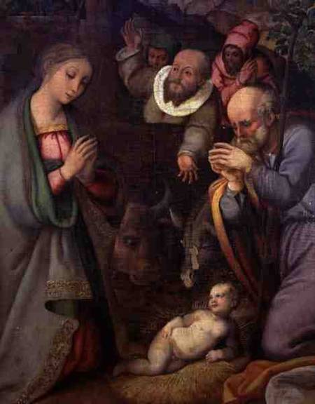 The Nativity, detail from a polyptych from Giovan Filippo Crescuolo