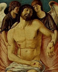 Der tote Christus, von zwei trauernden Engeln, gestützt. from Giovanni Bellini