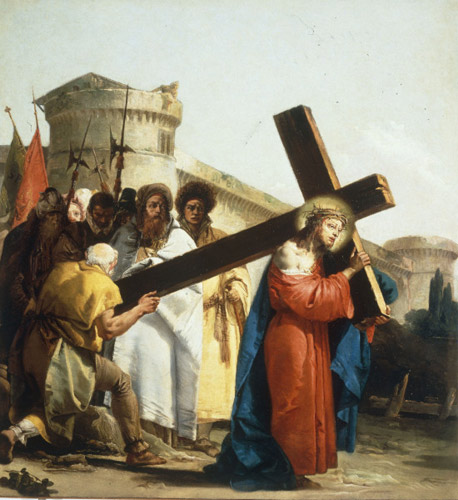 Simon von Kyrene hilft Christus das Kreuz zu tragen from Giovanni Domenico Tiepolo