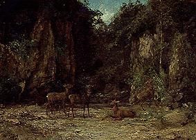 Ein Hirschrudel in der Abenddämmerung from Gustave Courbet