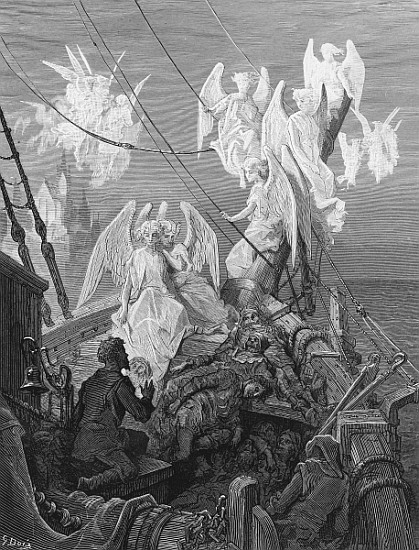 The mariner sees the band of angelic spirits, scene from ''The Rime of the Ancient Mariner'' S.T. Co from Gustave Doré