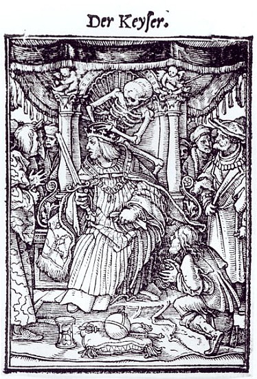 Death and the Emperor, from ''The Dance of Death'', engraving Hans Lutzelburger, c.1538 from Hans Holbein d.J. (Werkstatt)