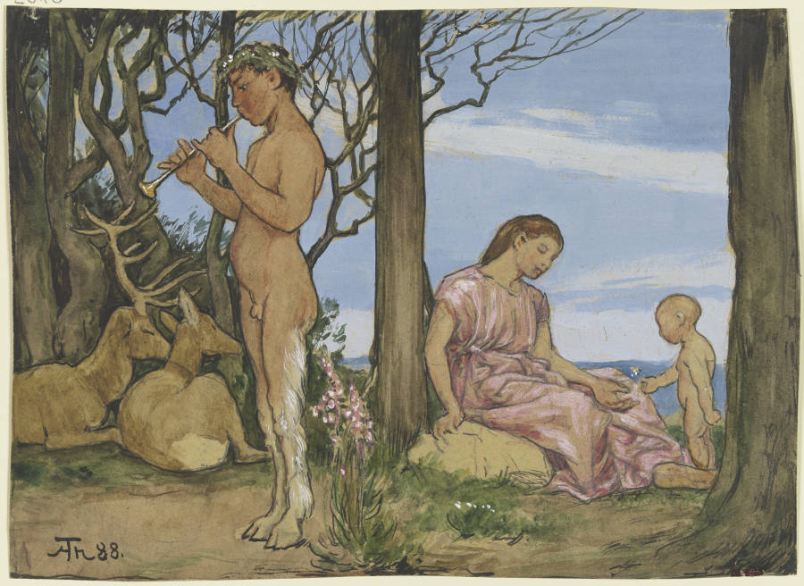 Faun und Nymphe from Hans Thoma