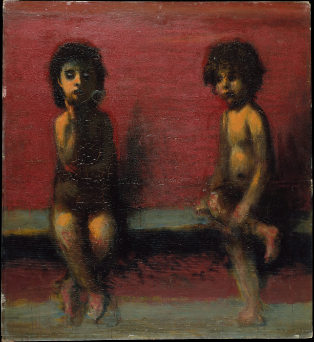 Zwei sitzende Kinder from Hans von Marées