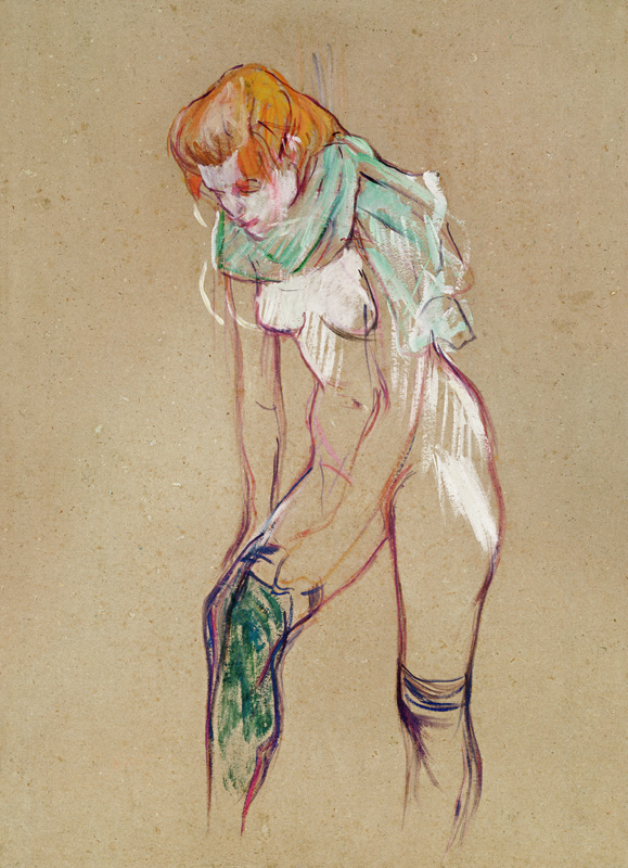 Frau beim Anziehen der Strümpfe from Henri de Toulouse-Lautrec