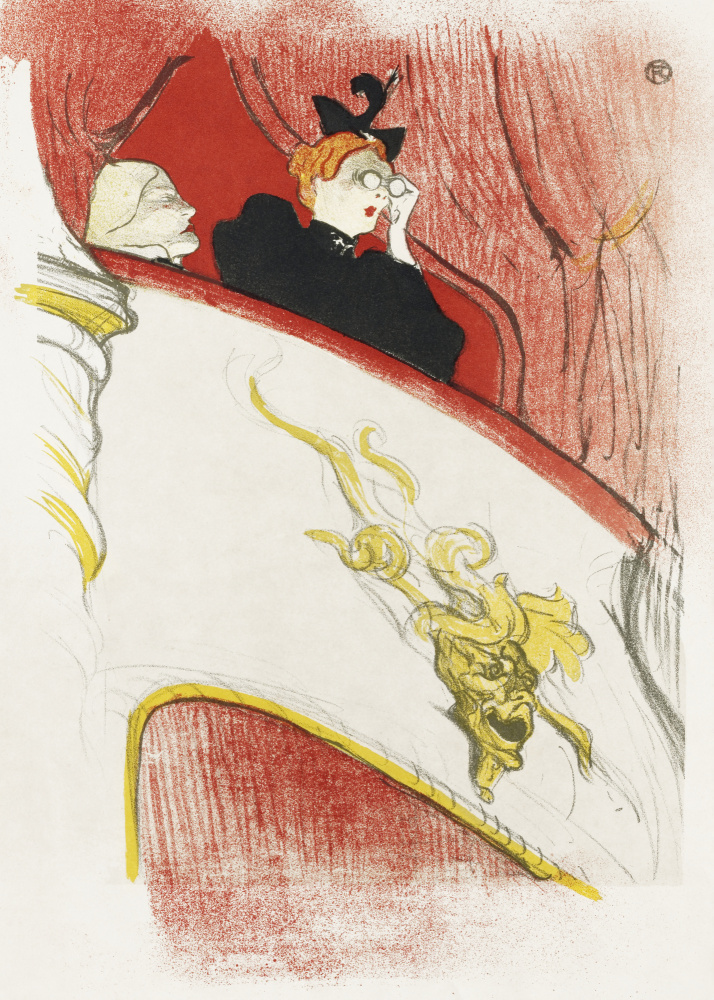Balkon mit vergoldeter Groteskenmaske (1894) from Henri de Toulouse-Lautrec