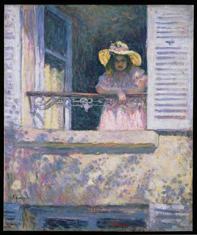 Junges Mädchen mit Sonnenhut am Fenster from Henri Lebasque