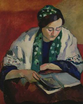 Der Leser in der grünen Haube, 1909