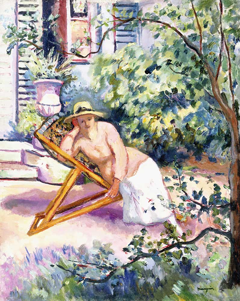Jeanne im Garten von Neuilly, 1919 from Henri Manguin