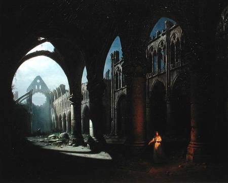 Interior of an Abbey in Ruins from Hippolyte Victor V. Sebron