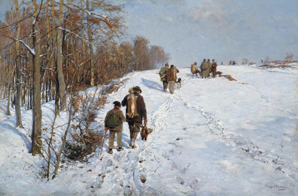 Heimkehr von der Winterjagd. from Hugo Mühlig