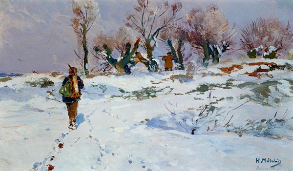 Winterjagd bei Büderich. from Hugo Mühlig