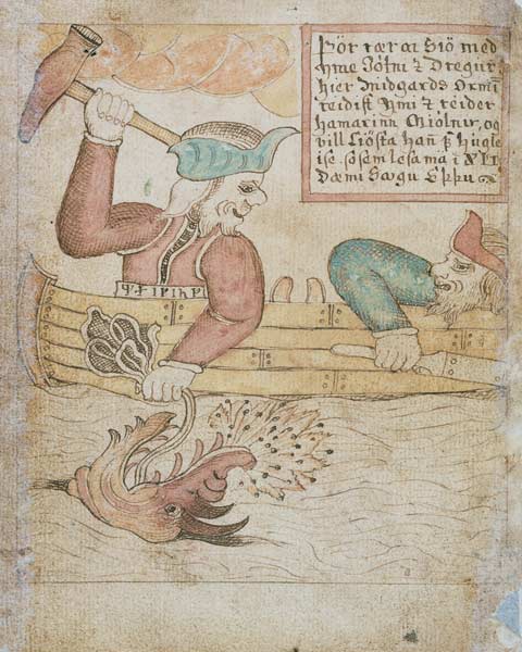 Thor Catching the Midgard Serpent, from 'Melsted's Edda'  & from Icelandic School