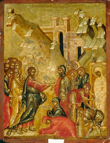 Die Auferweckung des Lazarus. from Ikone (russisch)