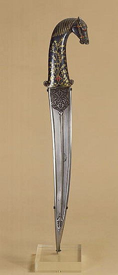 Dagger with a horse head handle (metal) from Indian School