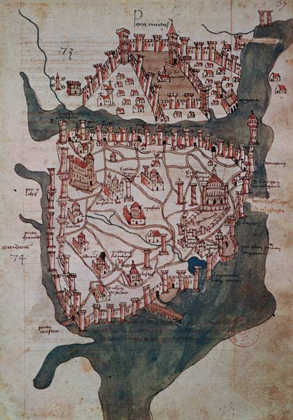 Plan of Constantinople from Scuola pittorica italiana