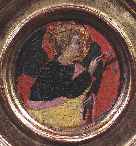 The Angel of the Annunciation, left hand side of a triptych from Scuola pittorica italiana
